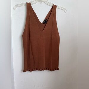 City Chic Brown V-Neck Tank Top